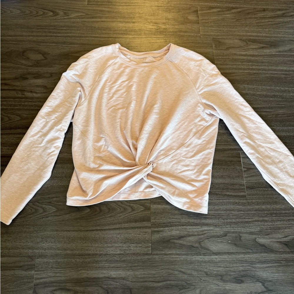 Lululemon Athletica Twist Front Long Sleeve in Soft Pink